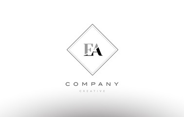 ea e a  retro vintage black white alphabet letter logo