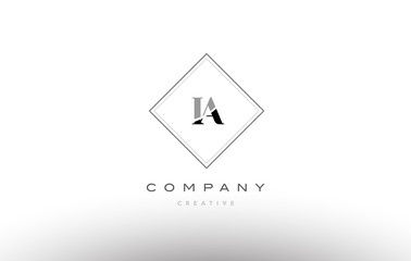 ia i a  retro vintage black white alphabet letter logo