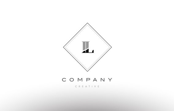 il i l  retro vintage black white alphabet letter logo