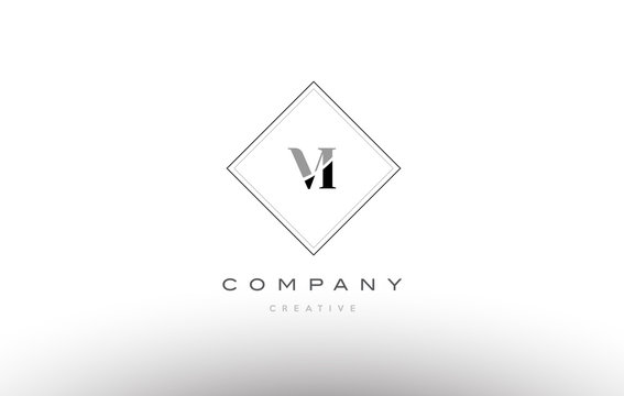 vi v i  retro vintage black white alphabet letter logo