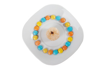 Traditional candy from Brazil called brigadeiro over white background