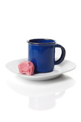 Traditional candy from Brazil called brigadeiro over white background