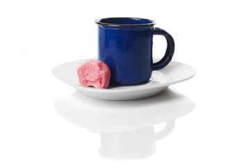 Traditional candy from Brazil called brigadeiro over white background