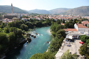 Fototapeta na wymiar Neretva River, Mostar, Bosnia and Herzegovina