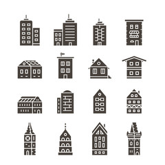 Fototapeta premium City building vector icon set. Icons. Collection of home