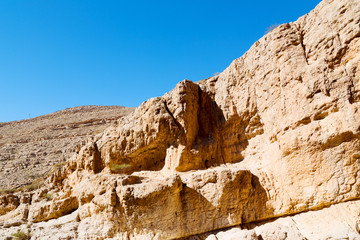 in oman  the old mountain gorge and canyon the deep cloudy  sky