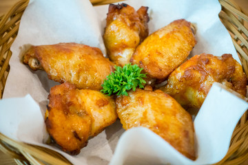 grill chicken wings in basket