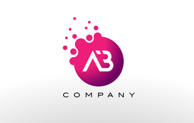 AB Letter Dots Logo Design with Creative Trendy Bubbles.