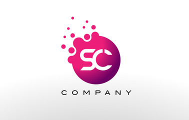 SC Letter Dots Logo Design with Creative Trendy Bubbles. - obrazy, fototapety, plakaty