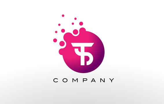 TS Letter Dots Logo Design with Creative Trendy Bubbles.