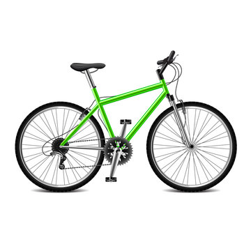 Geen bicycle isolated on white vector