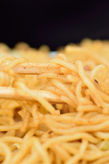 Japanese Street Food Fried Yakisoba Noodles with wooden Chopsticks