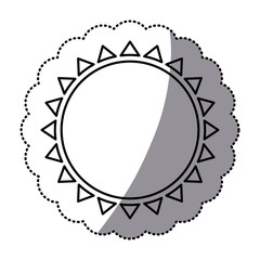 sticker monochrome with abstract sun icon vector illustration