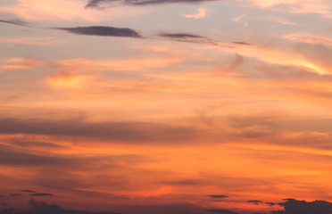 colorful dramatic sky with cloud at sunset