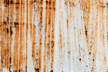 A background of peeling paint and rusty old metal