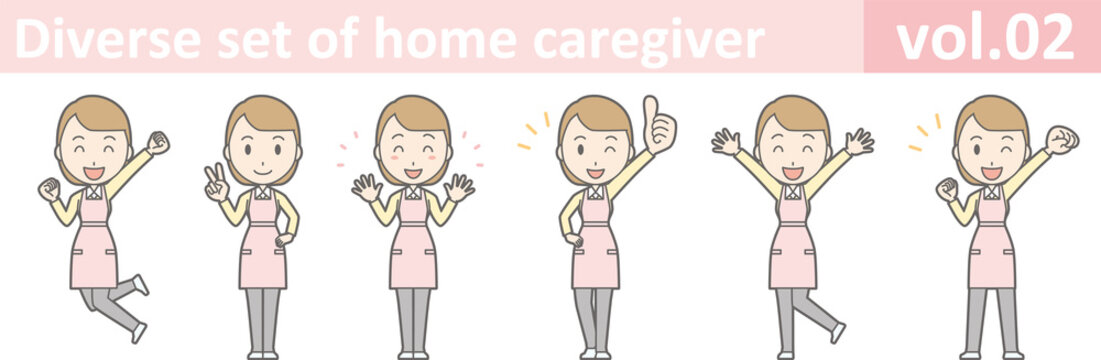 Diverse Set Of Home Caregiver, EPS10 Vol.02