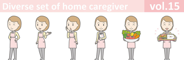 Diverse set of home caregiver, EPS10 vol.15