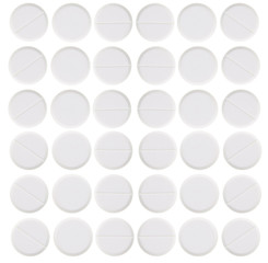 medical pills on white background