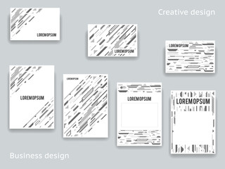 Abstract geometric decor design template A4 flyer brochure cover poster set vector illustration