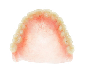 false teeth on a white background