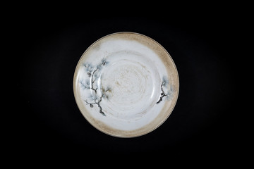 The color palette of white, flower design style.black background