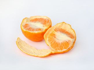 Naklejka na ściany i meble Orange fruit on white background