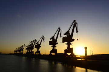 Obraz premium Gantry crane in the port