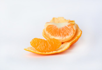 Orange fruit on white background