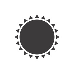 gray silhouette with abstract sun close up vector illustration