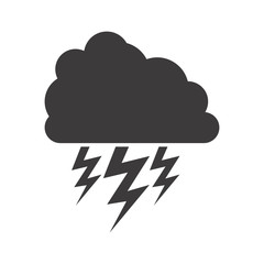 gray silhouette of cloud with lightnings vector illustration