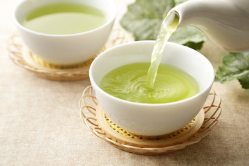 緑茶　Japanese green tea - obrazy, fototapety, plakaty