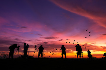 Silhouettes of photographers