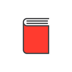 Book line icon, filled outline vector sign, linear colorful pictogram isolated on white. Symbol, logo illustration. Editable stroke. Pixel perfect