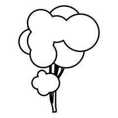 sketch silhouette tree with several crown leaves vector illustration