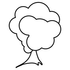 sketch silhouette tree nature icon flat vector illustration