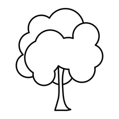 sketch silhouette tree nature icon with trunk vector illustration