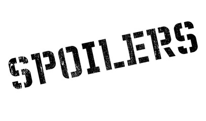 Spoilers rubber stamp. Grunge design with dust scratches. Effects can be easily removed for a clean, crisp look. Color is easily changed.