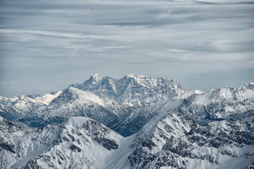 Fototapeta na wymiar view from the Nebelhorn mountain, Bavarian Alps, Oberstdorf, Germany