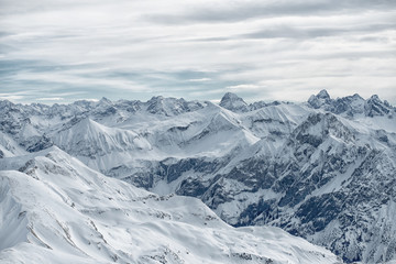 Fototapeta na wymiar view from the Nebelhorn mountain, Bavarian Alps, Oberstdorf, Germany