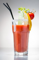 Bloody Mary cocktail with tomato juice and spicy vodka