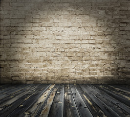 old room with brick wall