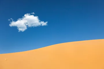 Wall murals Drought Sand Dunes with cloud desert