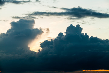 colorful dramatic sky with cloud at sunset