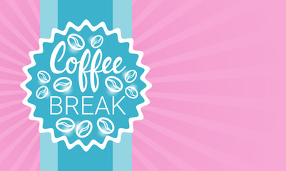Coffee Break Breakfast Drink Beverage Banner With Copy Space Flat Vector Illustration