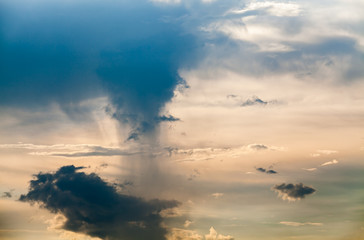colorful dramatic sky with cloud at sunset