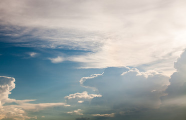 colorful dramatic sky with cloud at sunset