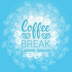 Fototapeta na wymiar Coffee Break Breakfast Drink Beverage Banner With Copy Space Flat Vector Illustration