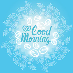 Good Morning Coffee Break Breakfast Drink Beverage Banner With Copy Space Flat Vector Illustration