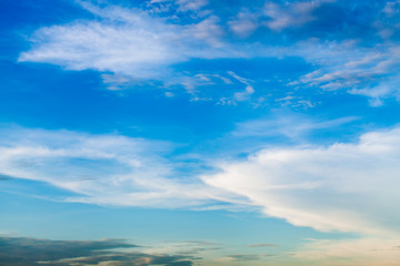 colorful dramatic sky with cloud at sunset