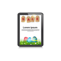 Easter Sale Online Shopping Special Offer Holiday Banner Flat Vector Illustration